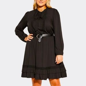 City Chic 🖤 Precious Tie Dress 🖤 Size S/16